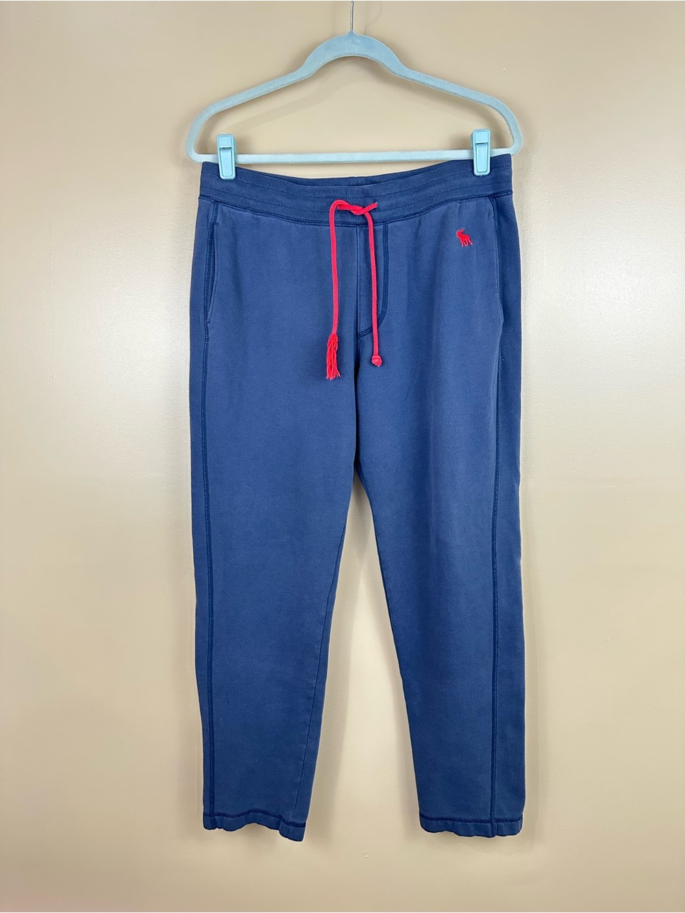 Y2K Abercrombie & Fitch Womens Sweatpants Large Navy Red Moose Logo Vintage